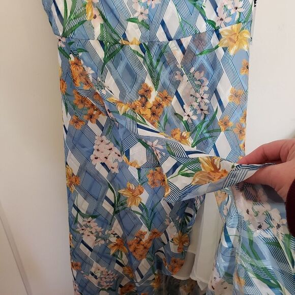 Kensie Printed Ruffled Lined Sleeveless Maxi Hi-Low Dress - Picture 8 of 13